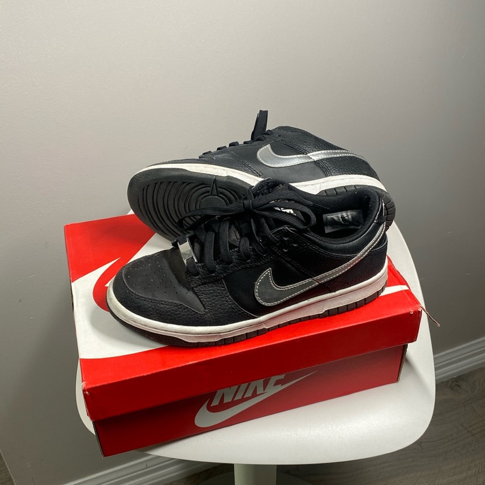 Nike Dunk Low Black and Chrome Diamond Panda